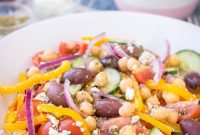 Greek Chickpea Salad Recipe with Feta & Lemon Dressing