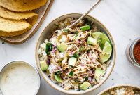 Instant Pot Chicken Taco Bowls with Lime Cilantro Rice