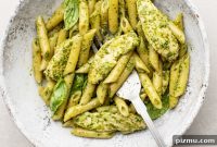 Creamy Chicken Pesto Pasta with Garlic and Parmesan