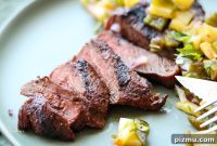 Grilled Steak with Charred Pineapple Jalapeno Salsa