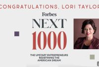 Lori Taylor Joins Forbes Next 1000 Inaugural Class