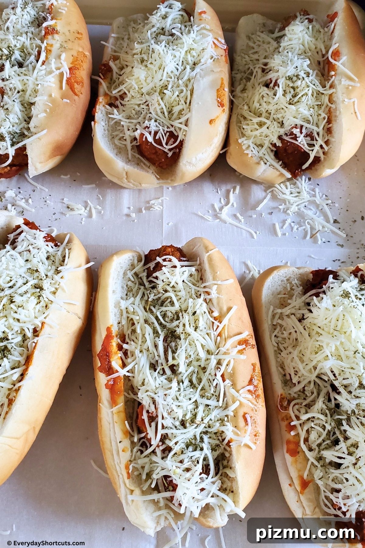 cheese on submarine sandwiches