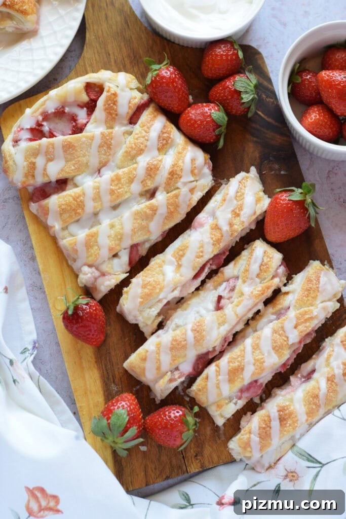 Homemade Strawberry Puff Pastry Danish Recipe 15 Strawberry pastry braid.