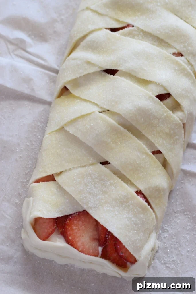 Homemade Strawberry Puff Pastry Danish Recipe 10 Ready to bake pastry braid.