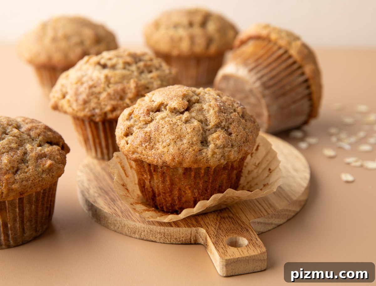 Moist Banana Oatmeal Muffins with Cinnamon 2 Banana Oatmeal Muffins