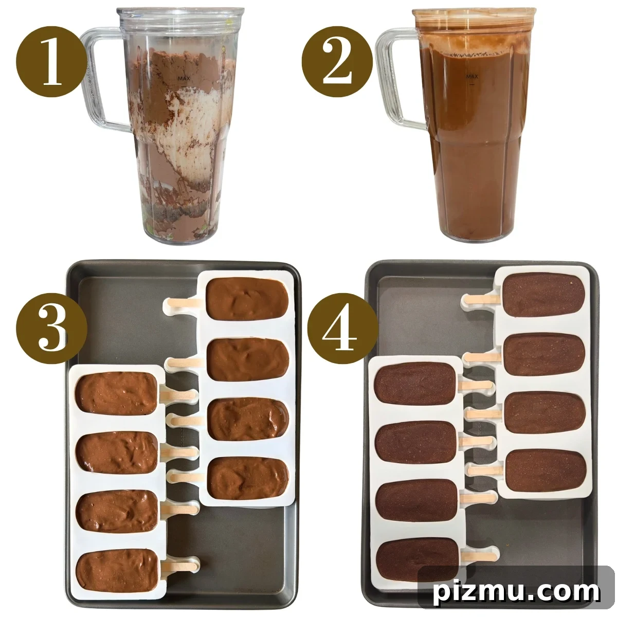 Homemade Chocolate Fudgesicles Recipe 4 Steps to make homemade fudgesicles.
