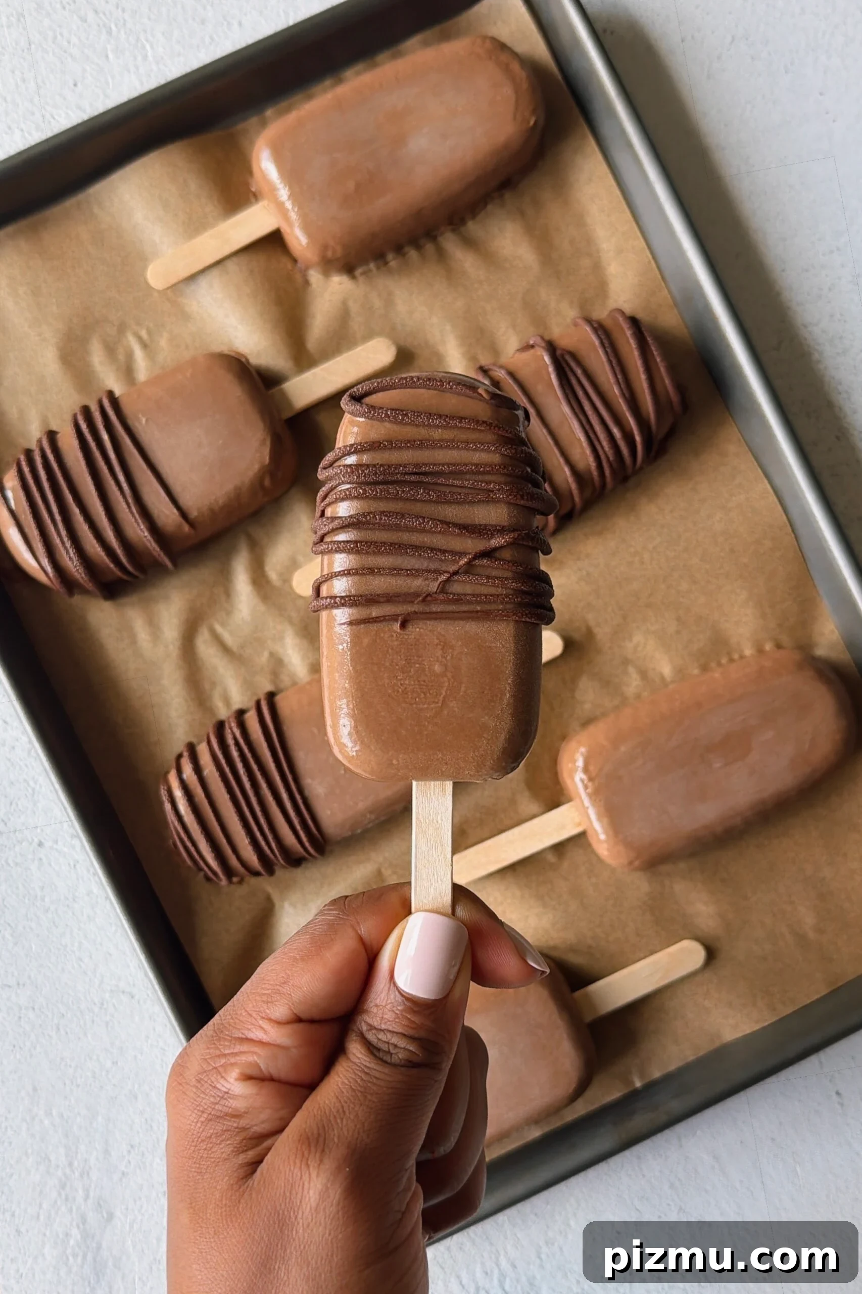Homemade Chocolate Fudgesicles Recipe 6 Homemade fudgesicle pops.