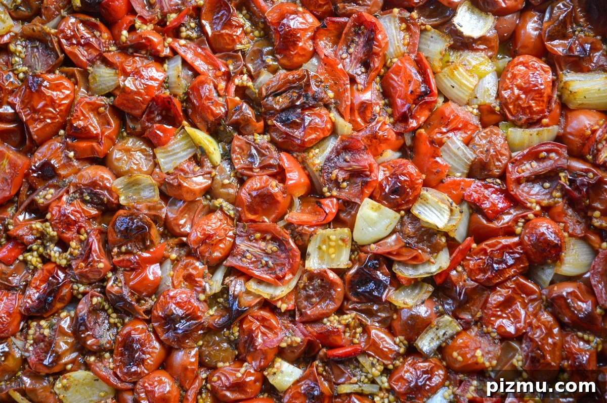 Roasted Cherry Tomato Sauce: Serve Fresh or Freeze 5 roasted cherry tomato sauce in pan
