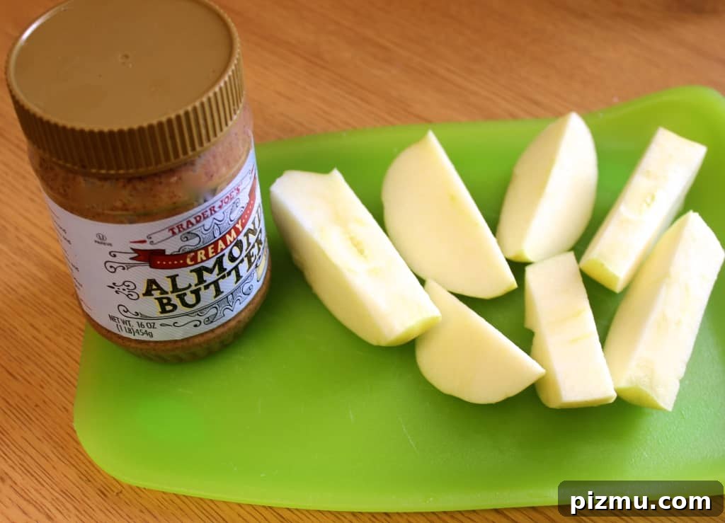 My Favorite Nutritious Snacks Right Now 3 apple almond butter trader joes