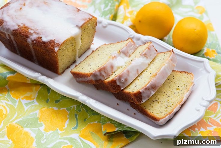 Sliced lemon poppy seed loaf
