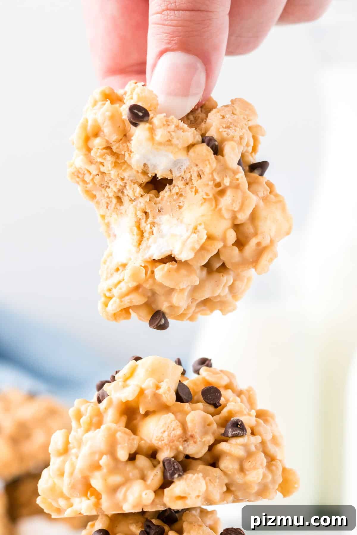 avalanche cookie with a bite taken out