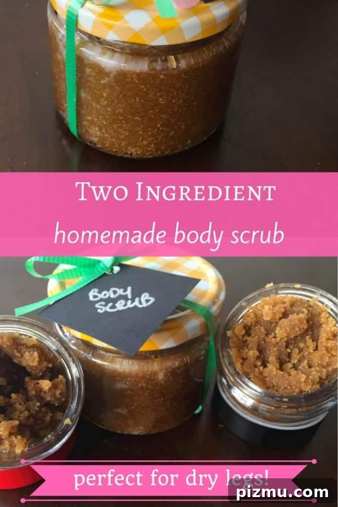 DIY 2-Ingredient Body Scrub for Smooth Skin 2 With only two ingredients, this homemade body scrub is easy to make and a thoughtful diy gift.