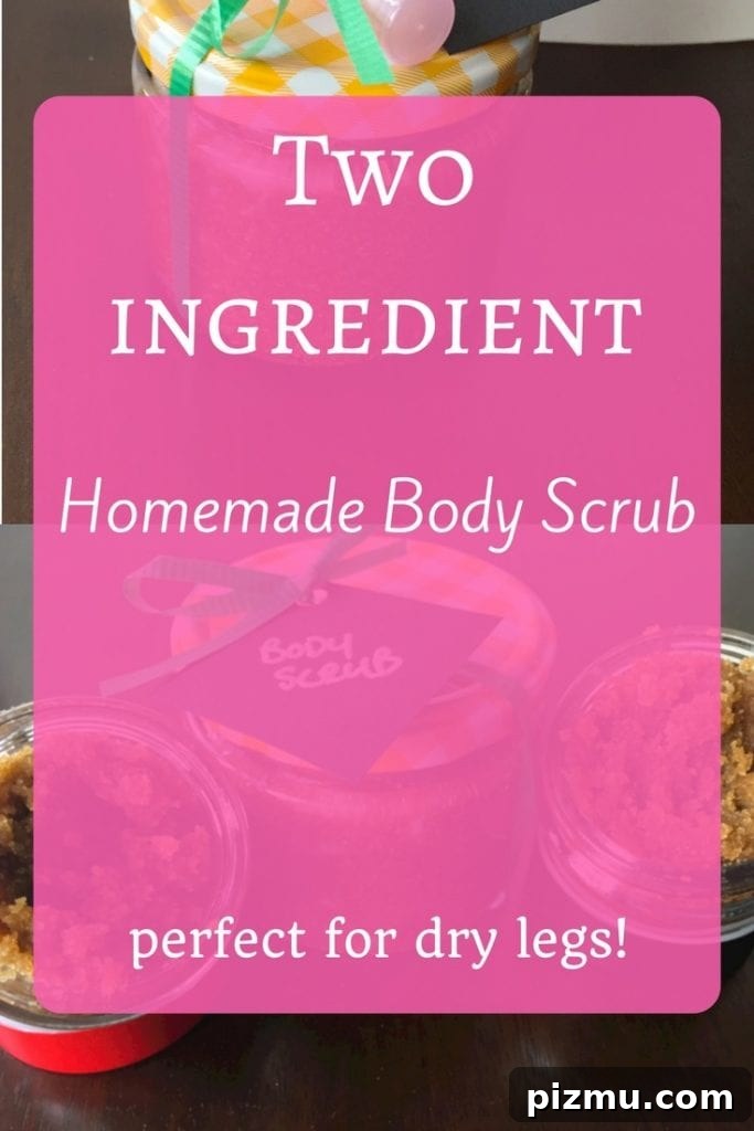 DIY 2-Ingredient Body Scrub for Smooth Skin 4 With only two ingredients, this homemade body scrub is easy to make and a thoughtful diy gift.