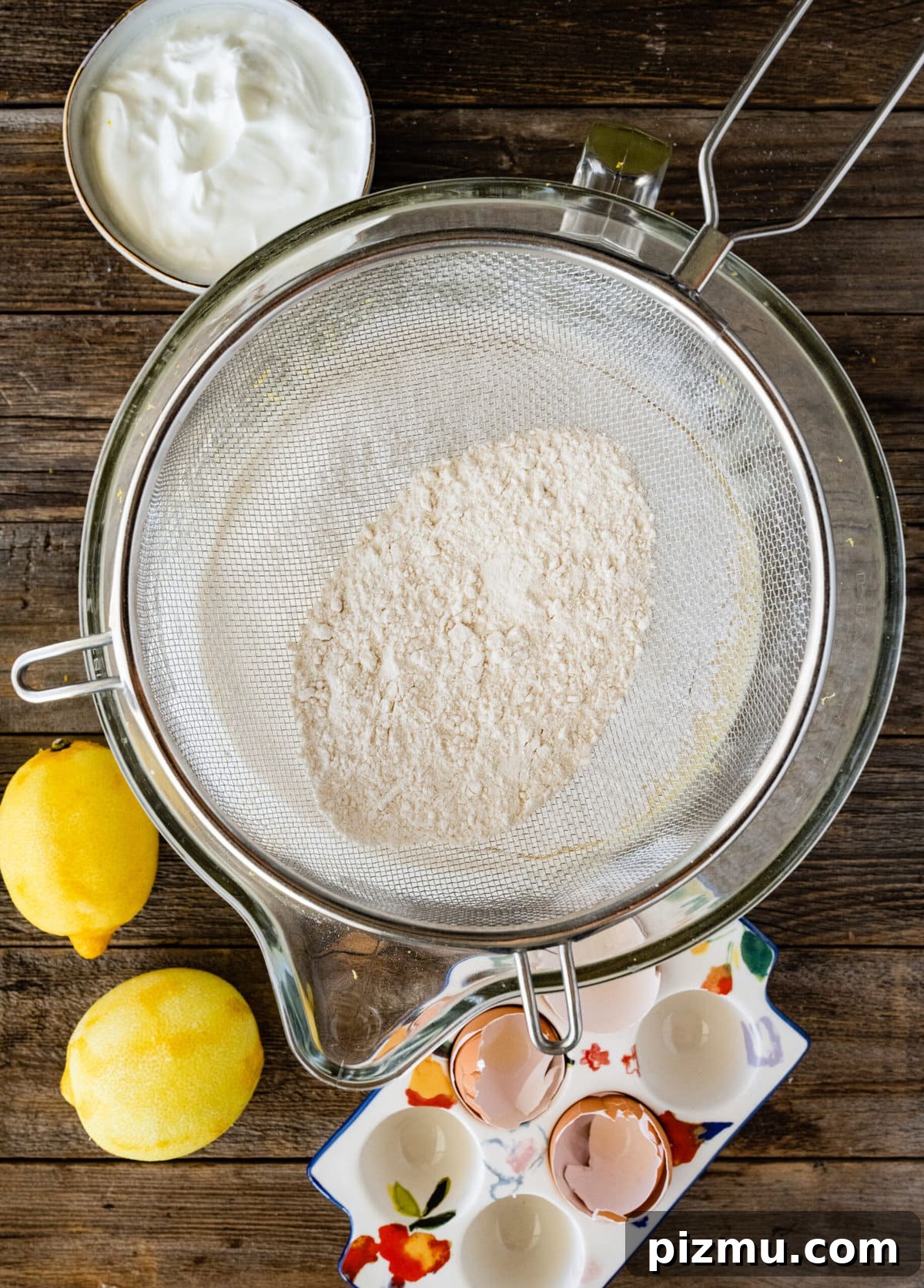 How to make olive oil cake (step-by-step) instructions- adding the dry ingredients.