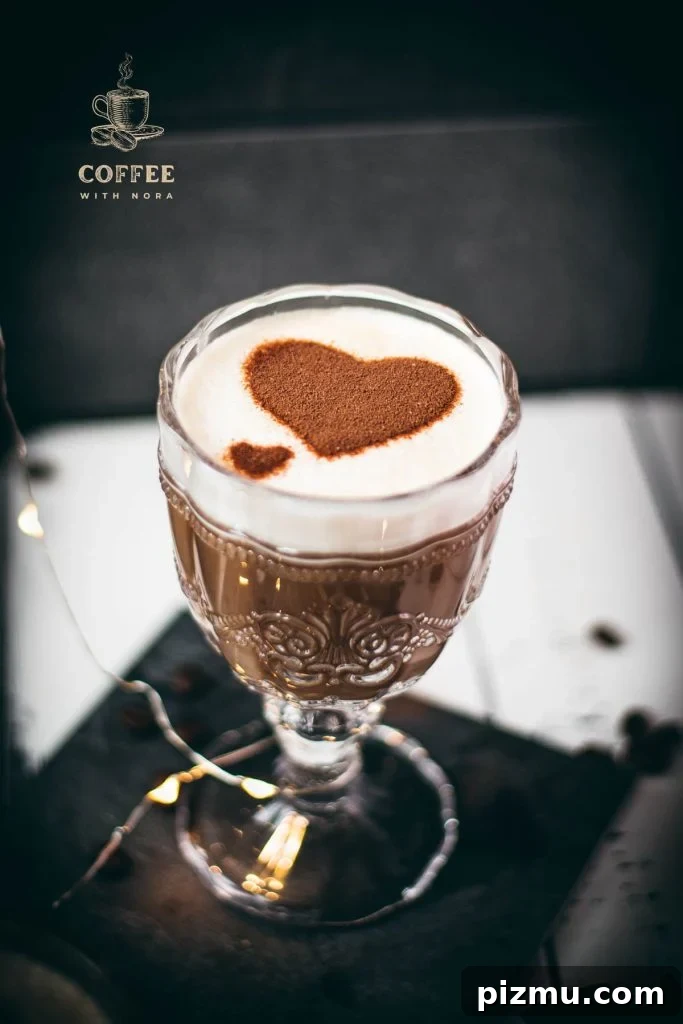 How to Make Café con Leche: Classic Spanish Coffee Recipe 2 Gorgeous glass filled with coffee con leche on dark slate plate.