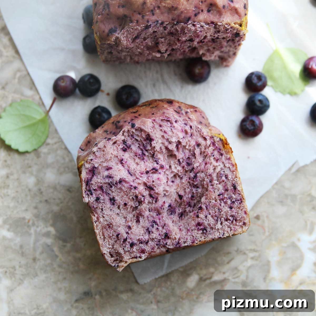 Classic Eggless Dairy-Free Blueberry Yeast Bread Recipe 2 Blueberry Bread Loaf (Healthy Yeast Bread Recipe)