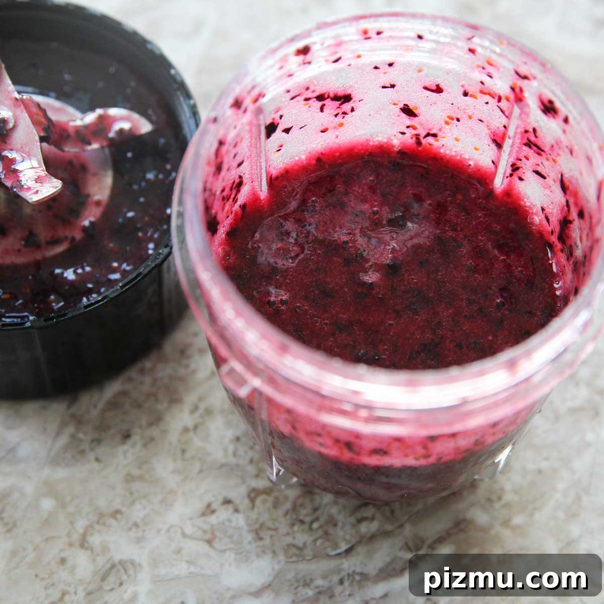 Puree blueberries