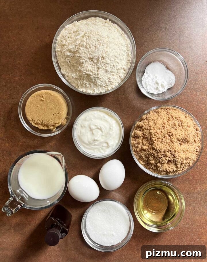 Sour Cream Coffee Cake Muffins Recipe with Cinnamon Streusel 6 sour cream coffee cake muffins ingredients
