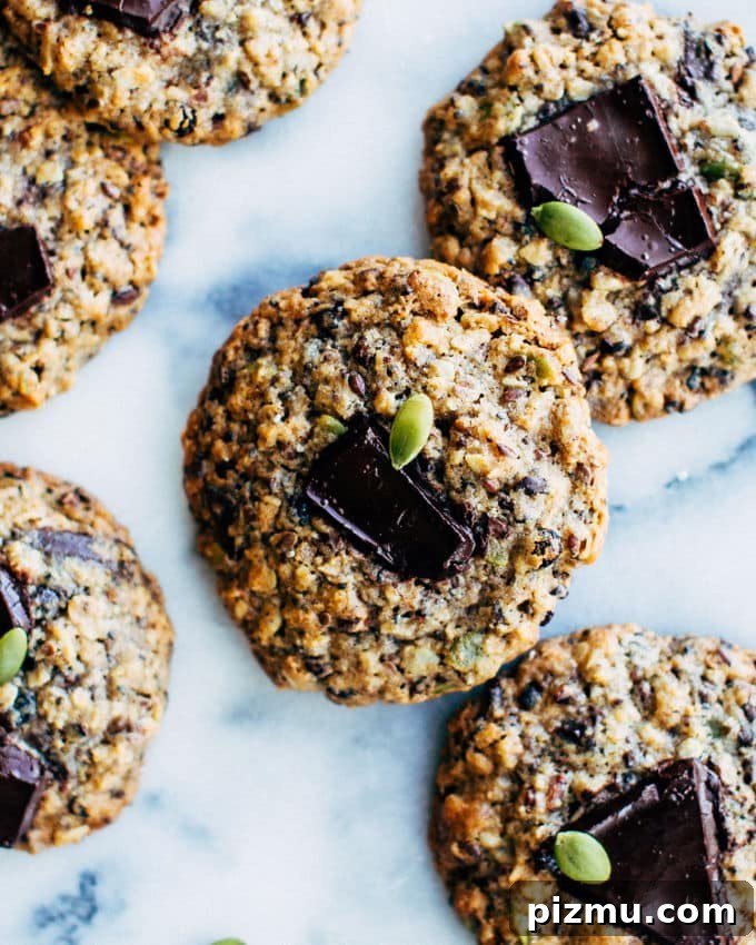 Seedy Currant Cookies with Mixed Seeds and Oats 2 Baking sheet of seed and currant cookies