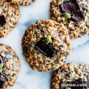 Stack of healthy seedy currant cookies