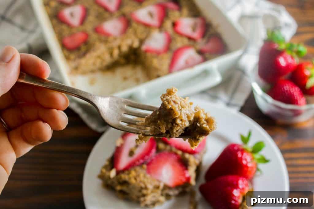 Quick Strawberry Baked Oatmeal - Kid-Friendly Breakfast 4 baked oatmeal sliced