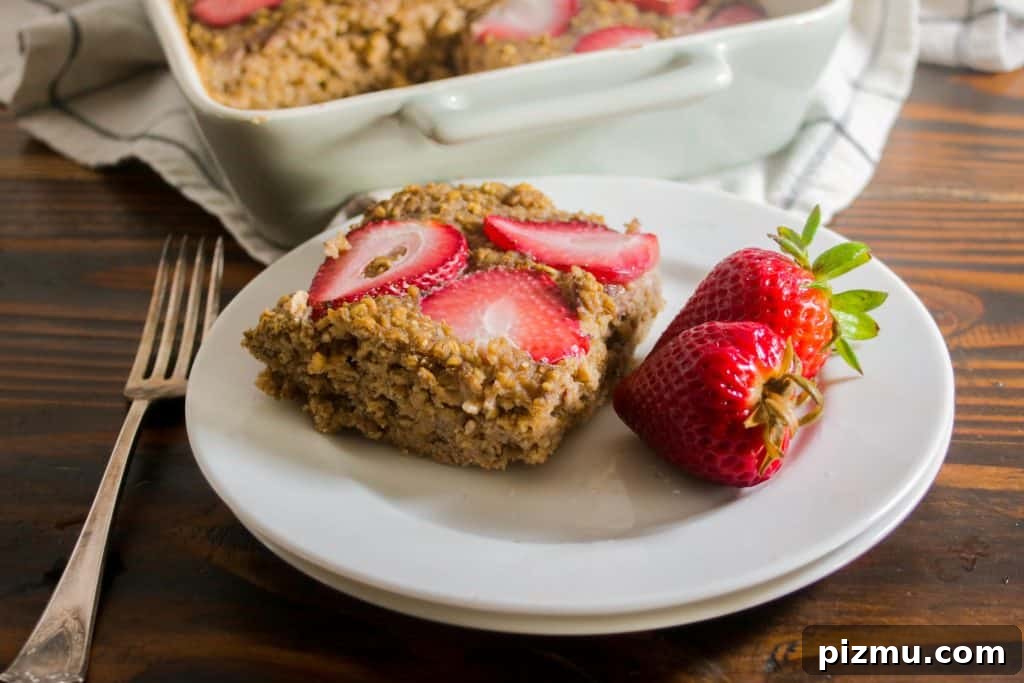 Quick Strawberry Baked Oatmeal - Kid-Friendly Breakfast 5 vegan strawberry baked oatmeal