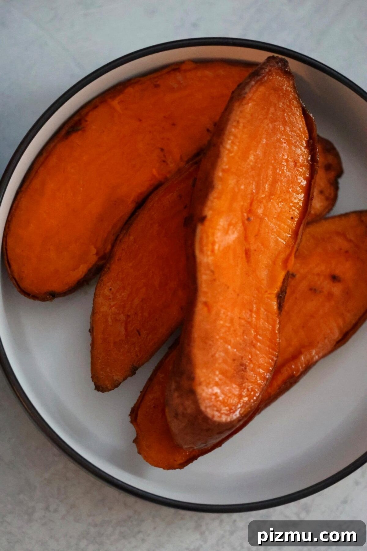 cooked sweet potatoes up close.