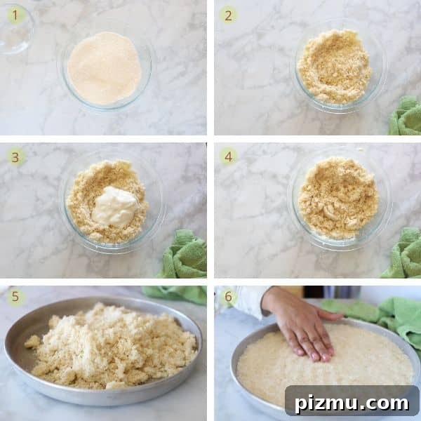 Basbousa: Classic Middle Eastern Semolina Cake with Syrup 6 How to make basboosa batter