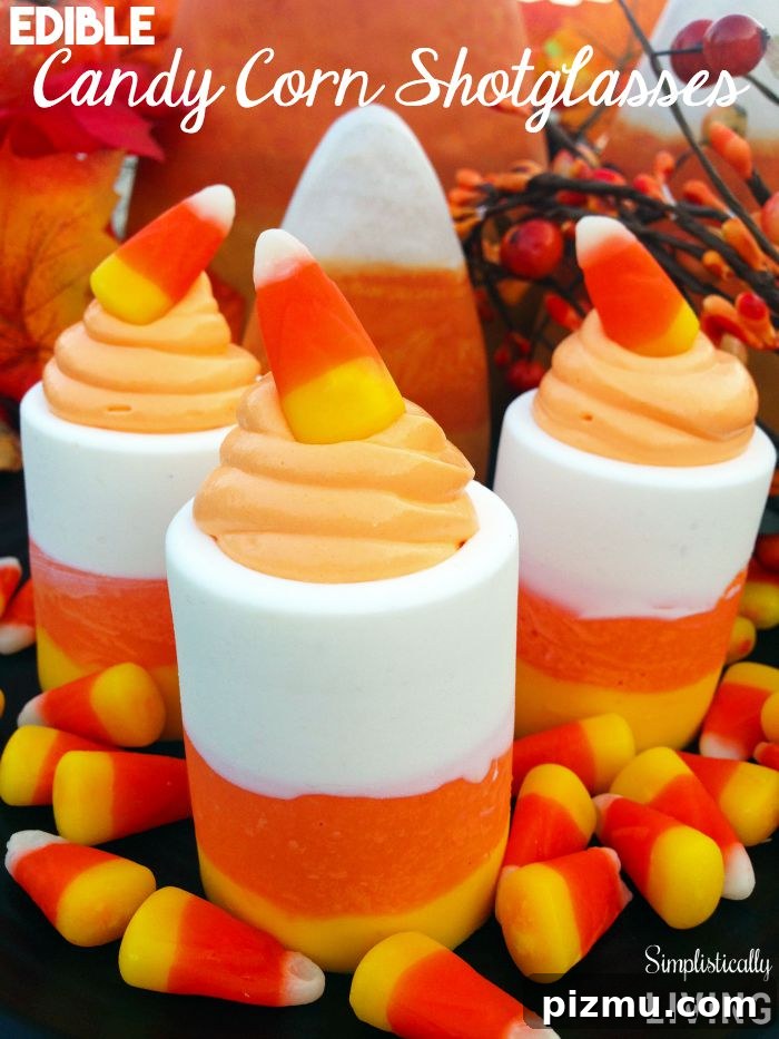 How to Make Edible Candy Corn Shot Glasses for Halloween 2 candy corn shotglasses