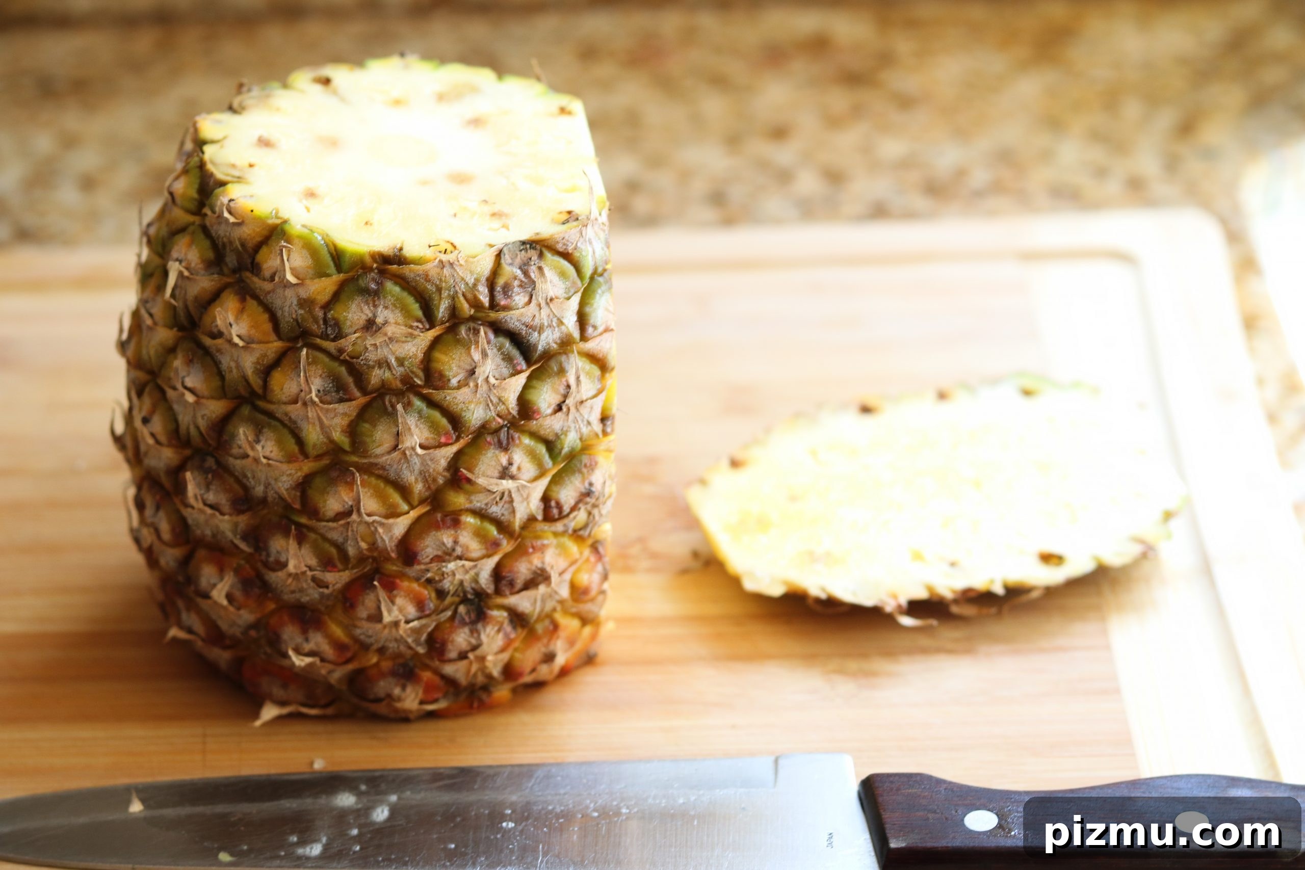 Grilled Steak with Charred Pineapple Jalapeno Salsa 7 cut skin off pineapple