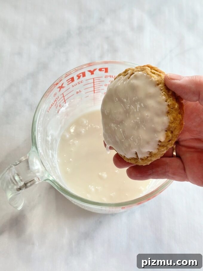 Chewy Iced Oatmeal Cookies with Brown Sugar Glaze 6 img 66547 5