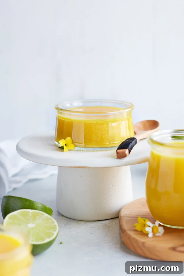 How to Make Lime Curd: Zesty Homemade Recipe 8 jar of lime curd on a white serving platter