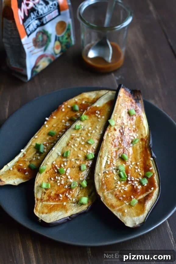 Miso-Glazed Japanese Eggplant 2 The eggplant melts in your mouth and has this incredible umami flavor you simply can't describe | Find the recipe on NotEnoughCinnamon.com