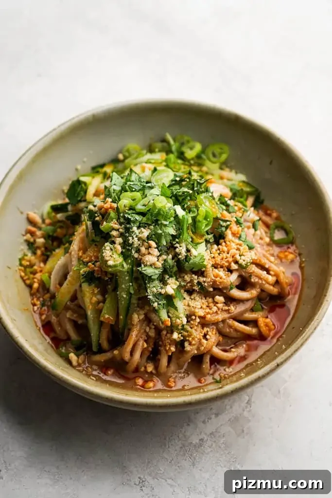 Cold Sesame Noodles with Spicy Peanut Sauce 3 cold-sesame-noodles-in-bowl