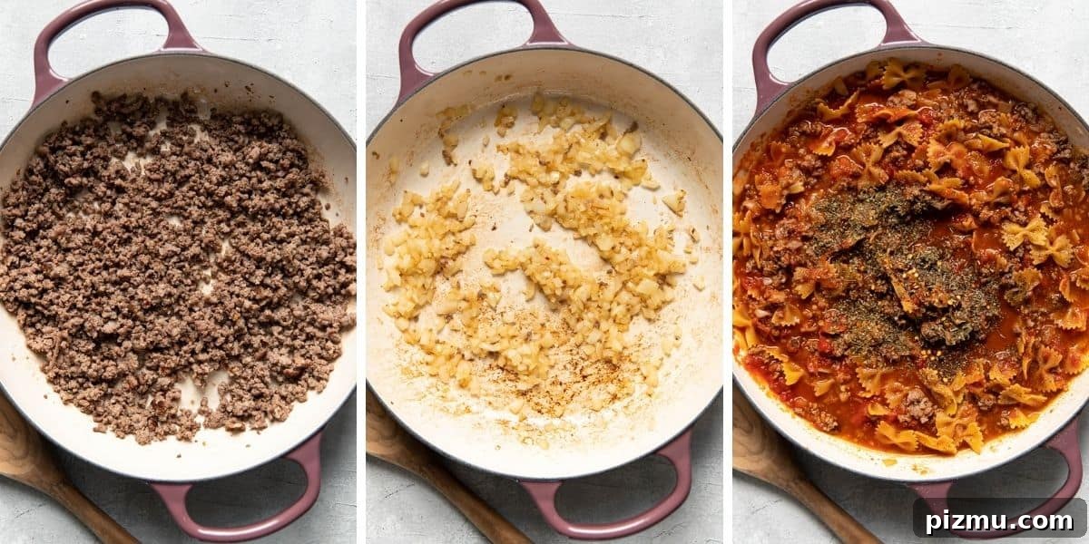 30-Minute One-Pot Meat-Lovers Pizza Pasta Bake 5 meat lovers pizza pasta bake.