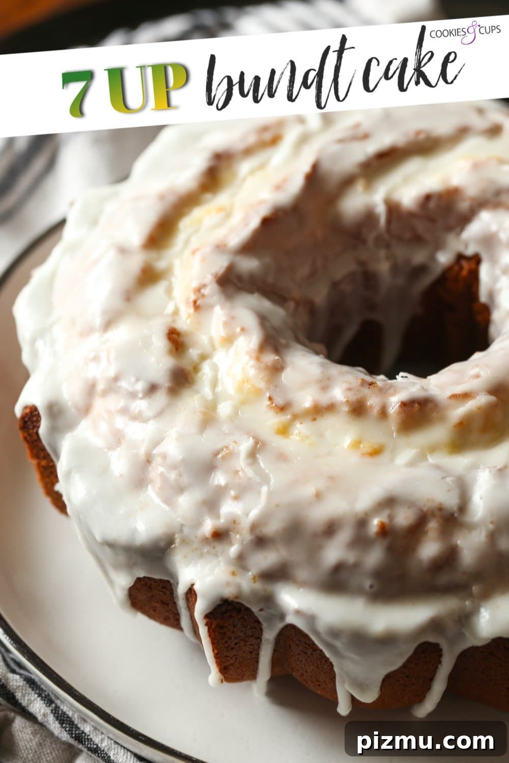 A deliciously simple, classic 7UP Cake tastes like a lemon pound cake with tons of old fashioned charm! 7up cake pinterest image