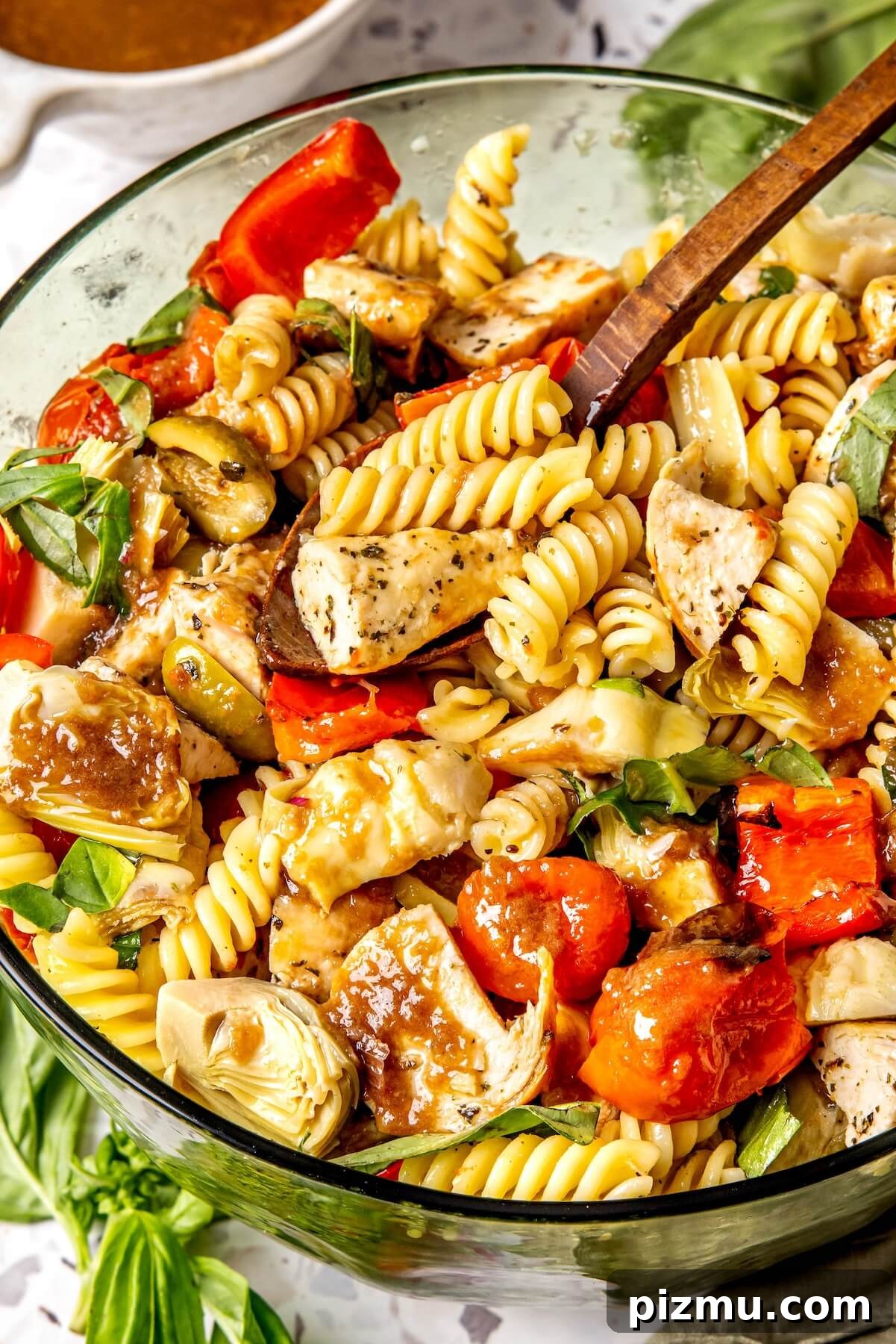 Gluten Free Chicken Pasta Salad with Roasted Shallot Vinaigrette 2 Chicken and Veggie Pasta Salad - Olivia Adriance