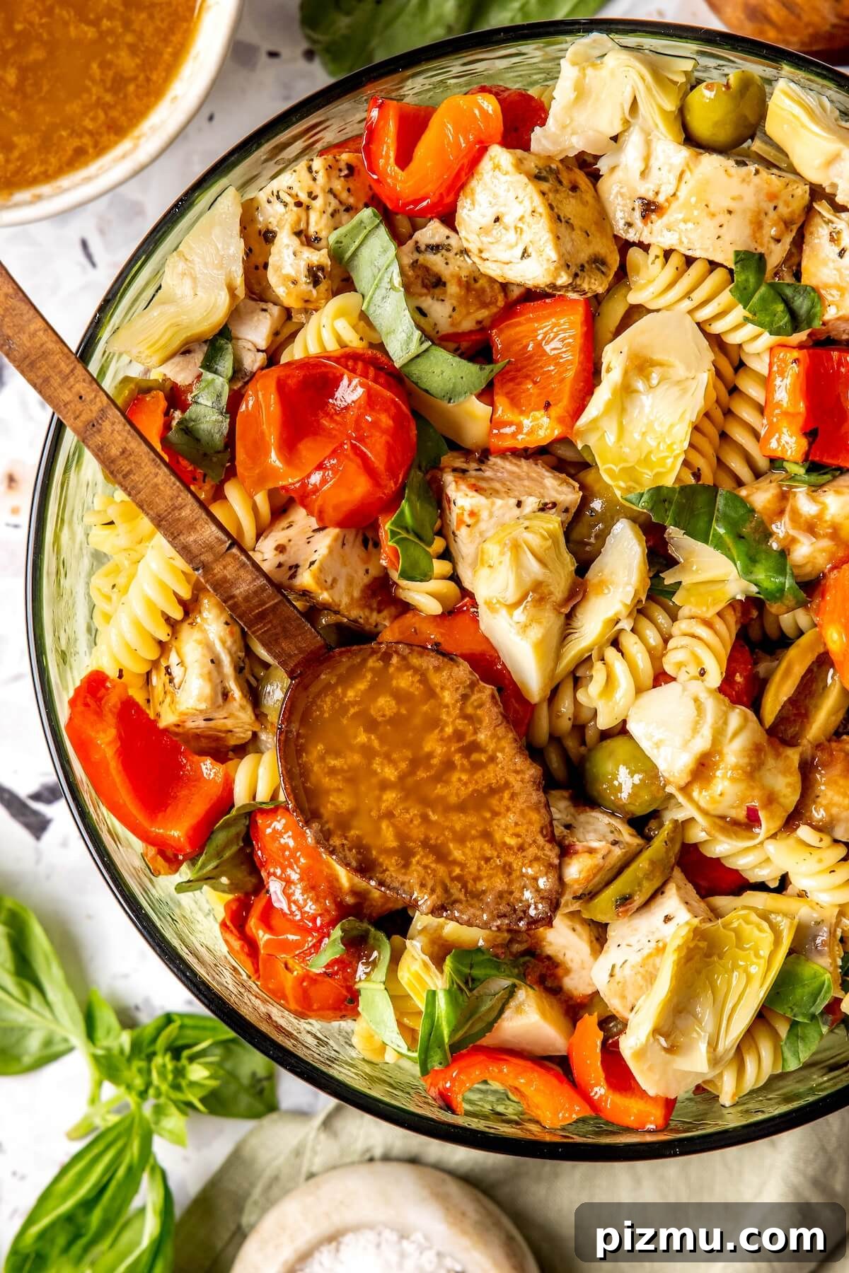 Gluten Free Chicken Pasta Salad with Roasted Shallot Vinaigrette 3 Chicken and Veggie Pasta Salad - Olivia Adriance