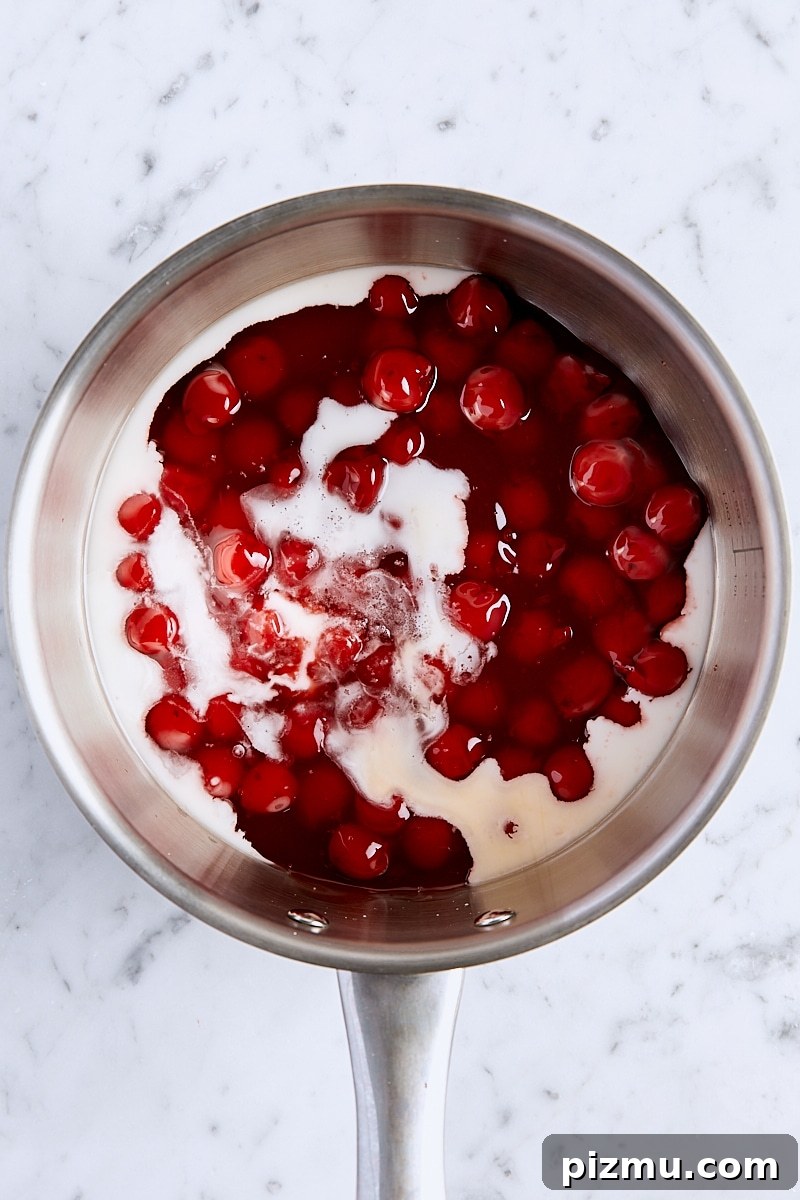 Cherry Pie Bars with Luscious Cherry Filling 8 Cherry pie filling being cooked