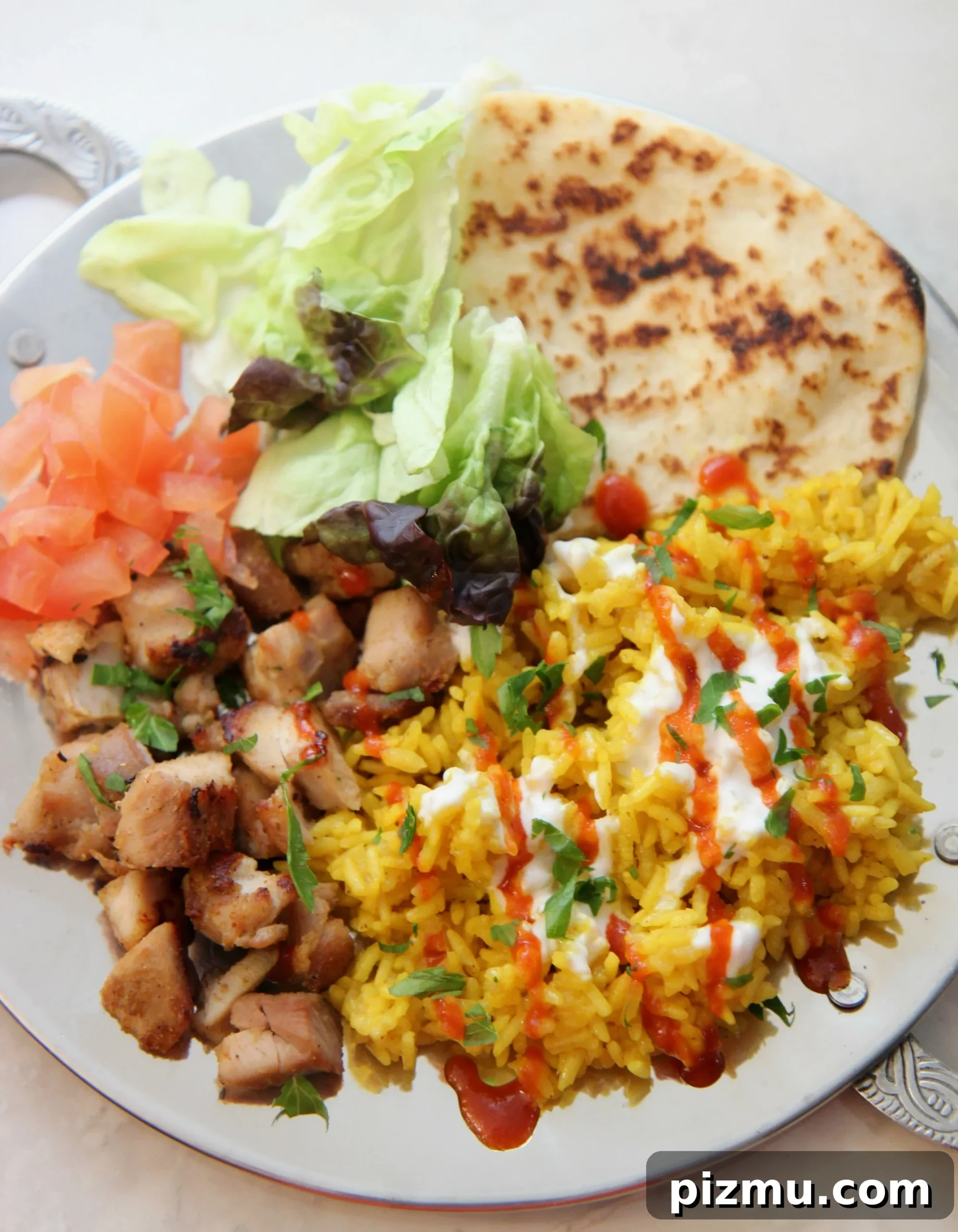 Where to Find NYC Halal Cart Chicken and Rice 2 This Halal guys chicken and rice recipe is similar to what you'd get at a lunch cart in NYC.